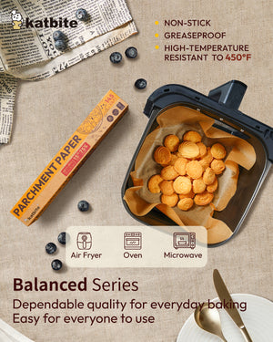 Katbite Brown Parchment Paper Roll for Easy Baking Cleanup