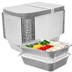 Katbite 6x8 50Pack with Lid Aluminum Foil Pans
