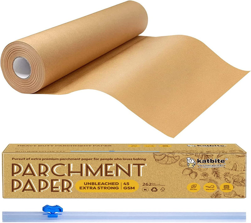 Katbite Heavy Duty Parchment Paper Roll for Baking, 12 in x 262 ft  Non-Stick Baking Paper