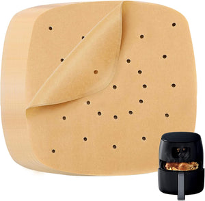 Katbite 9 in Heavy Duty Air Fryer Parchment Liners Unbleached 200 PCS 