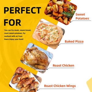 Katbite 9 in Heavy Duty Air Fryer Parchment Liners Unbleached 200 PCS 