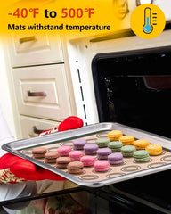 Macaron Silicone Baking Mats, Katbite Silicone Macaroons Baking Mat Set of 2 Half Sheet (11 5/8