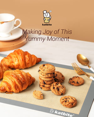 Katbite Silicone Baking Mats Set of 3 Extra Thick Nonstick Sheet Liners