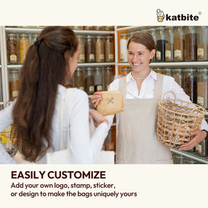 Katbite Oil Resistant Paper Lunch Bags 100 Count Self Standing Fold Top