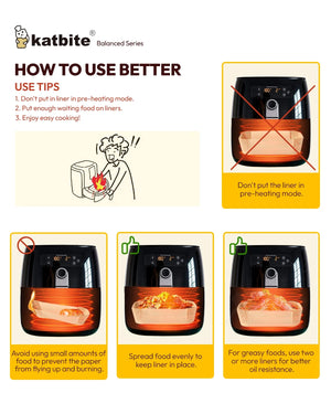 katbite Unbleached Parchment Liners for Air Fryer and Steamer