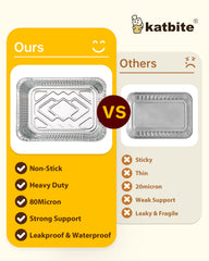 katbite 9x13 Half Size Aluminum Foil Pans, Disposable 30 Pack Baking Pans, Square Aluminum Baking Pans, Foil Pans Great for Cooking, Heating, Storing, Prepping Food