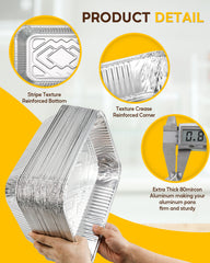 katbite 9x13 Half Size Aluminum Foil Pans, Disposable 30 Pack Baking Pans, Square Aluminum Baking Pans, Foil Pans Great for Cooking, Heating, Storing, Prepping Food
