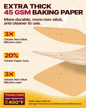 Katbite Heavy Duty Pop-Up Parchment Paper Sheets, Non-Stick, 9×13 10×15 12×16 in