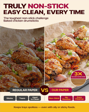 Katbite Heavy Duty Pop-Up Parchment Paper Sheets, Non-Stick, 9×13 10×15 12×16 in