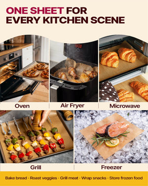 Katbite Heavy Duty Pop-Up Parchment Paper Sheets, Non-Stick, 9×13 10×15 12×16 in