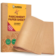 Katbite Heavy Duty Unbleached Parchment Paper, 200 Pcs, 9x13 inch,Brown