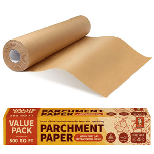 Katbite Unbleached Parchment Paper Roll with Slide Cutter