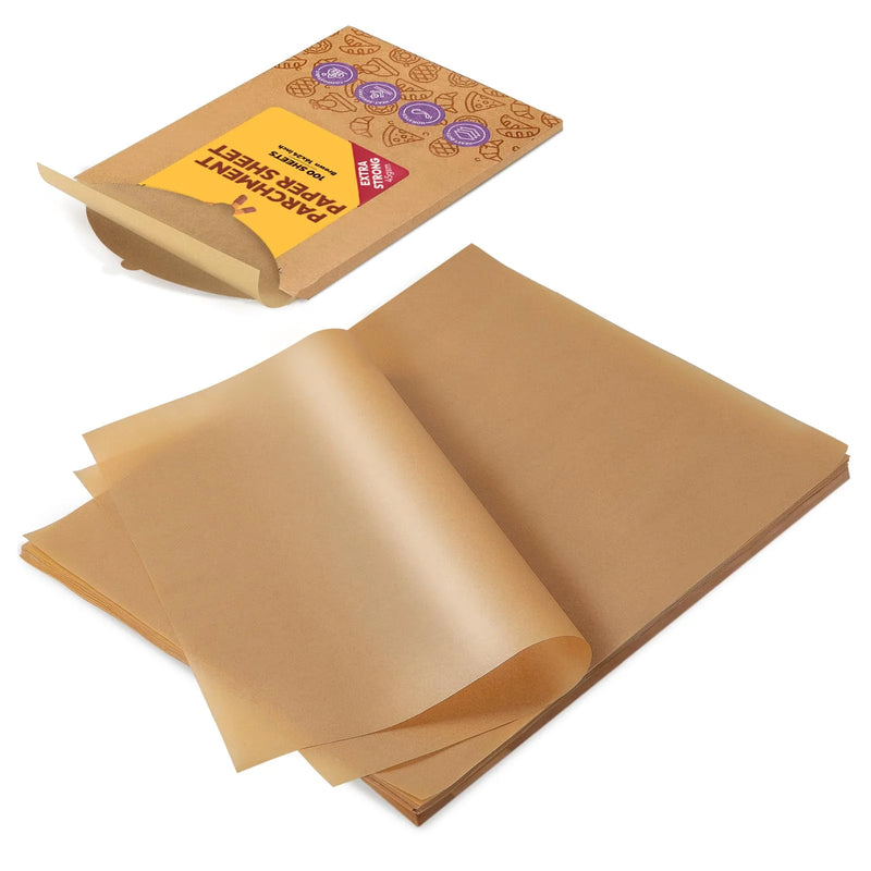 Katbite Parchment Paper Sheets, Non-Stick Precut Baking Parchment 16x24 Inch 100Pcs