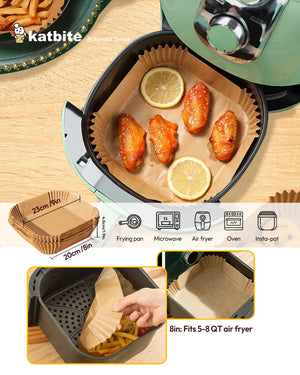 katbite Unbleached Parchment Liners for Air Fryer and Steamer