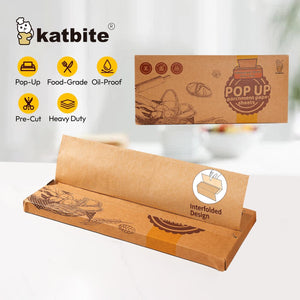 Katbite Heavy Duty Pop-Up Parchment Paper Sheets, Non-Stick, 9×13 10×15 12×16 in