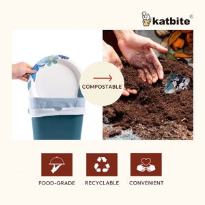 Katbite Compostable Paper Plates Blue Heavy Duty
