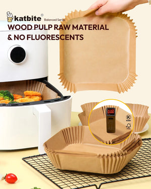 katbite Unbleached Parchment Liners for Air Fryer and Steamer