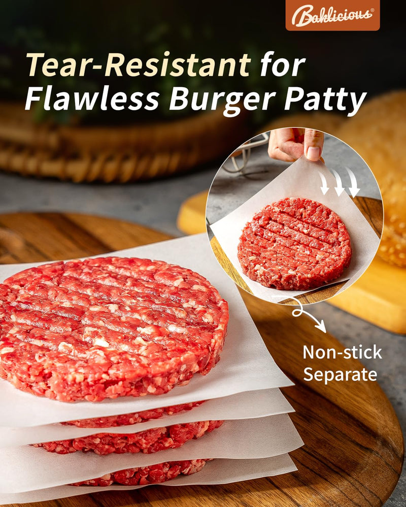 Baklicious Hamburger Patty Paper – 1100Pcs of 5.5"x5.5" Non-Stick Patty Paper