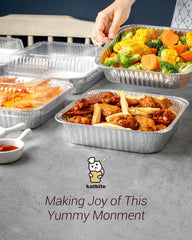 katbite 8x8 Aluminum Pans Disposable With Clear Lids for Air fryer, 25 Pack Disposable Foil Pans, Square Aluminum Baking Pans, Tin Foil Pans Great for Cooking, Heating, Storing, Prepping Food