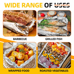 Katbite Non Stick Aluminum Foil Roll, 12 Inch 158 Sq.Ft Grilling Foil Wrap for Cooking, Roasting, BBQ, Baking, Catering