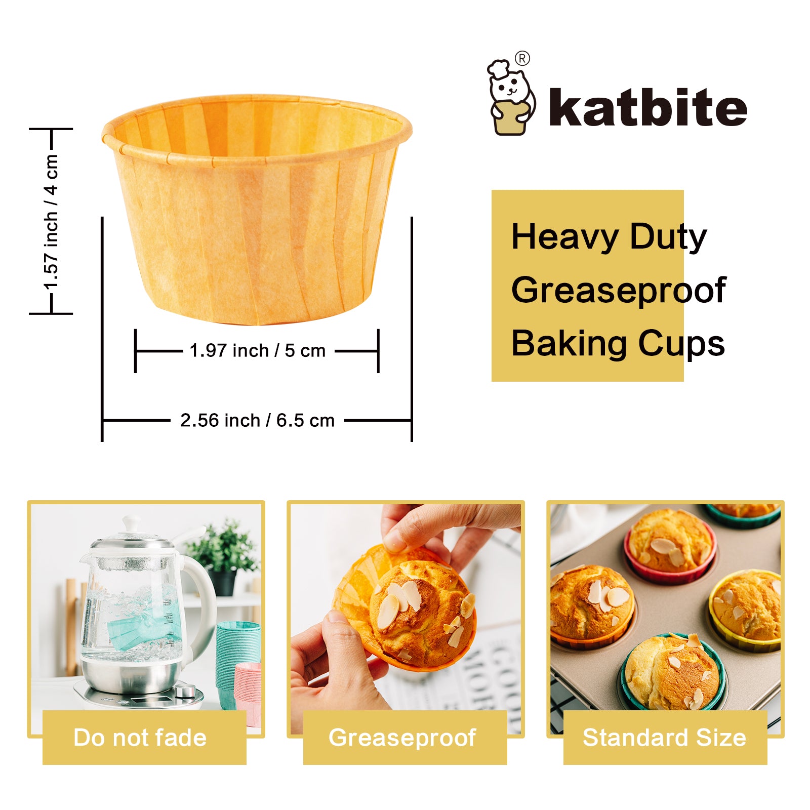 Katbite Tulip Cupcake Liners 200PCS, Muffin Baking Cupcake Liners Hold