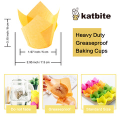 Katbite Tulip Cup Cupcake Liners 200PCS