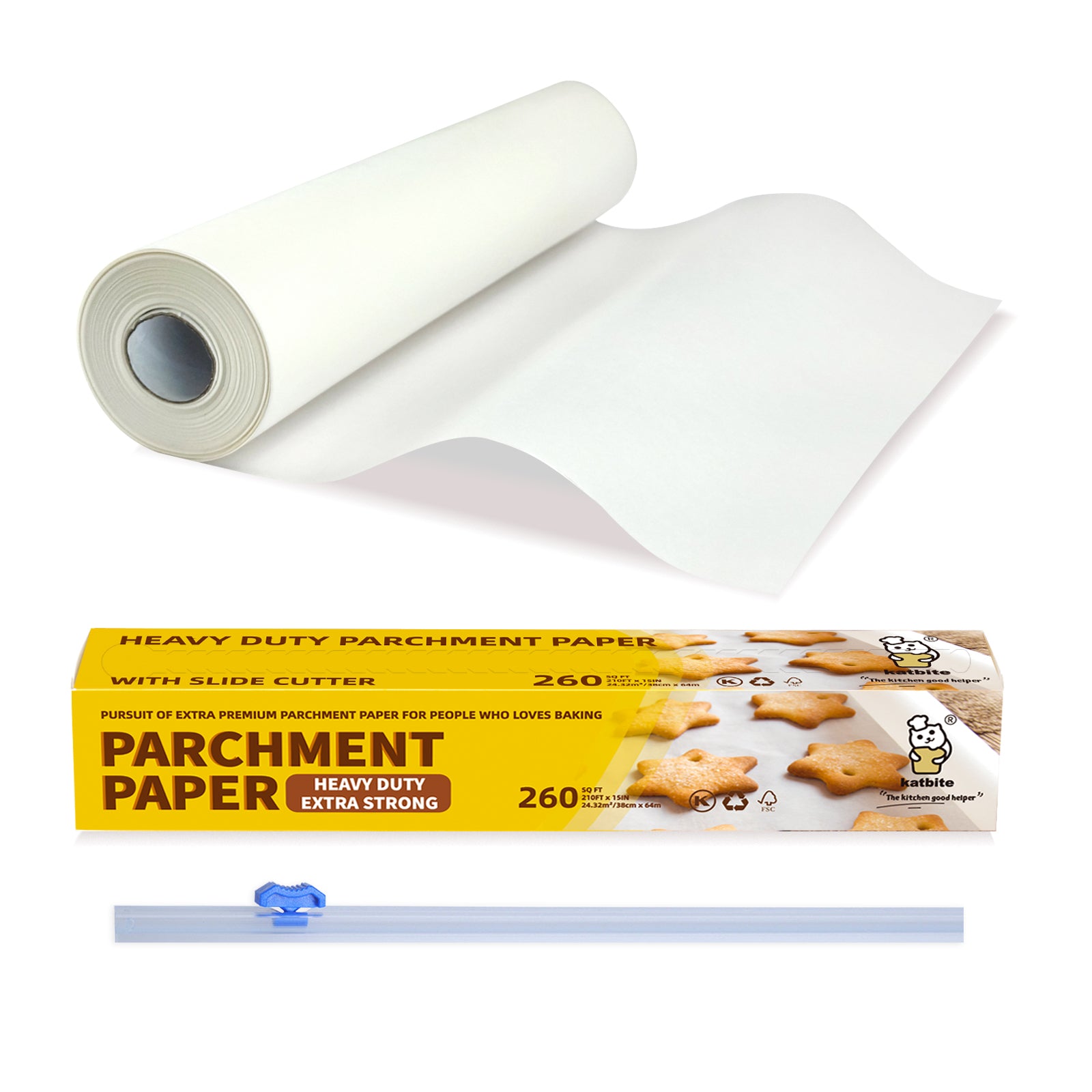 Heavy Duty Parchment Paper Roll, 15 in x 210 ft, 260 Sq.Ft | Katbite