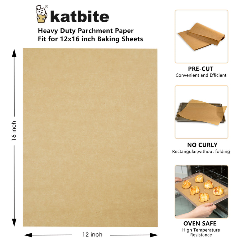 Katbite 12x16 Inch Heavy Duty Unbleached Parchment Paper, 120Pcs