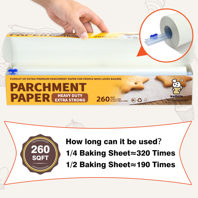 Heavy Duty Parchment Paper Roll, 15 in x 210 ft, 260 Sq.Ft