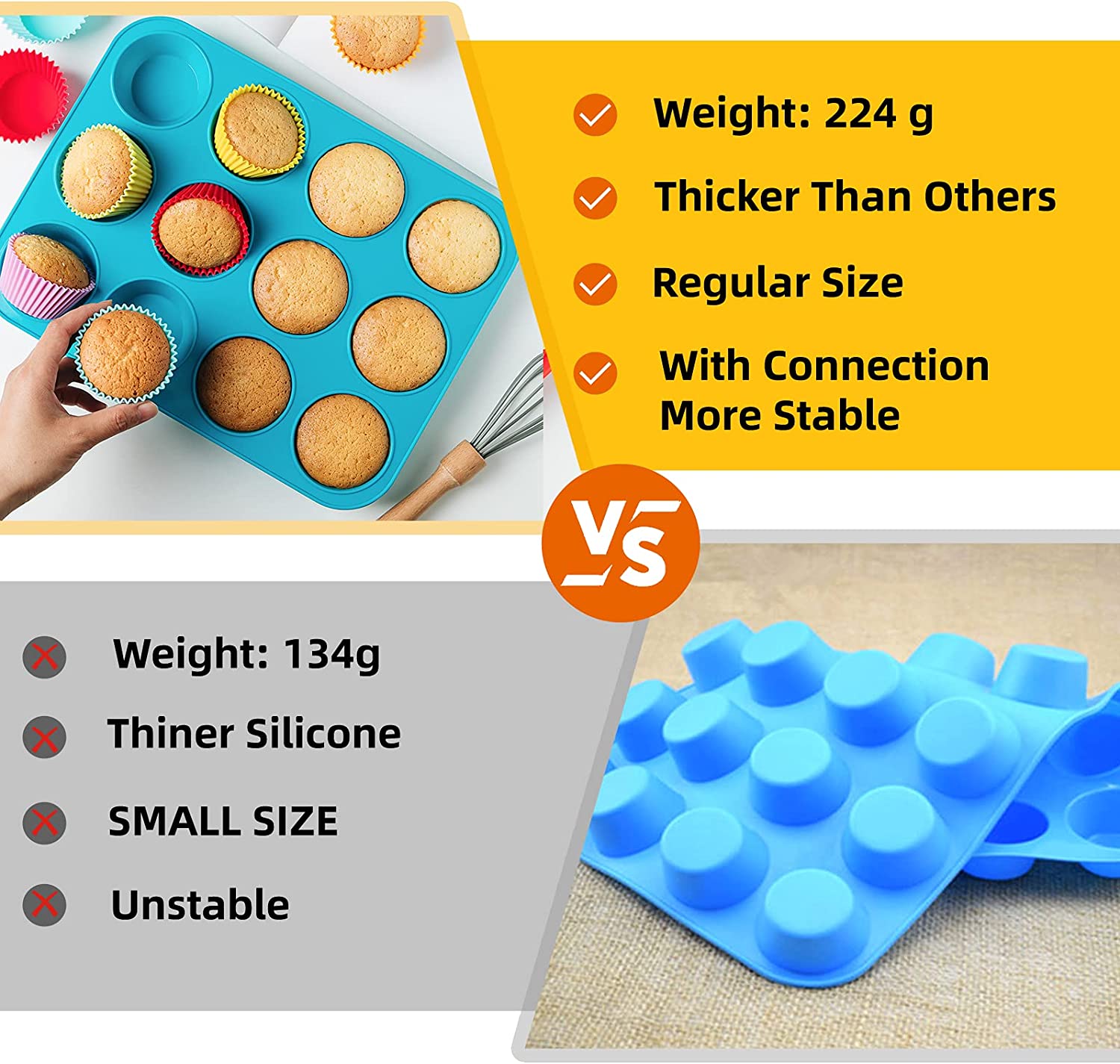 Katbite Silicone Baking Mat Set 11.6 in x 16.5 in Reusable & Nonstick Bakeware Liners 3 Pieces, Size: 8.5 in x 11.5 in 11.6 in x 16.5 in, Gray