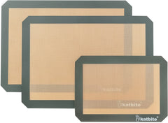 Silicone Baking Mat, Katbite Large Baking Mat Set of 3-2 Half Sheets Mats (11 5/8
