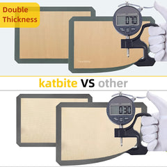 Silicone Baking Mat, Katbite Large Baking Mat Set of 3-2 Half Sheets Mats (11 5/8
