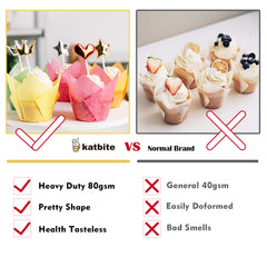 Katbite Tulip Cup Cupcake Liners 200PCS